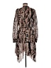 Reiss 100% Polyester Animal Print Brown Casual Dress Size 6 - photo 2