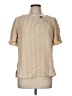 JM Collection Tan Short Sleeve Blouse Size M - photo 1