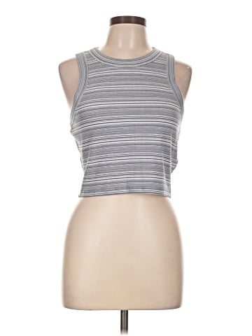 Madewell Supima&reg; Rib Cutaway Crop Tank in Stripe (view 1)
