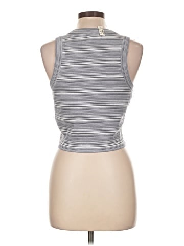 Madewell Supima&reg; Rib Cutaway Crop Tank in Stripe (view 2)