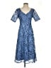 Alex Evenings 100% Polyester Paisley Blue Cocktail Dress Size 4 - photo 1