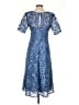 Alex Evenings 100% Polyester Paisley Blue Cocktail Dress Size 4 - photo 2
