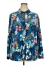Susan Graver Floral Blue Long Sleeve Blouse Size 2X - photo 1