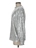 CBR Metallic Silver Long Sleeve Blouse Size M - photo 5