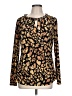 Thalia Sodi Animal Print Gold Long Sleeve Blouse Size L - photo 1