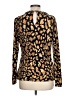 Thalia Sodi Animal Print Gold Long Sleeve Blouse Size L - photo 2