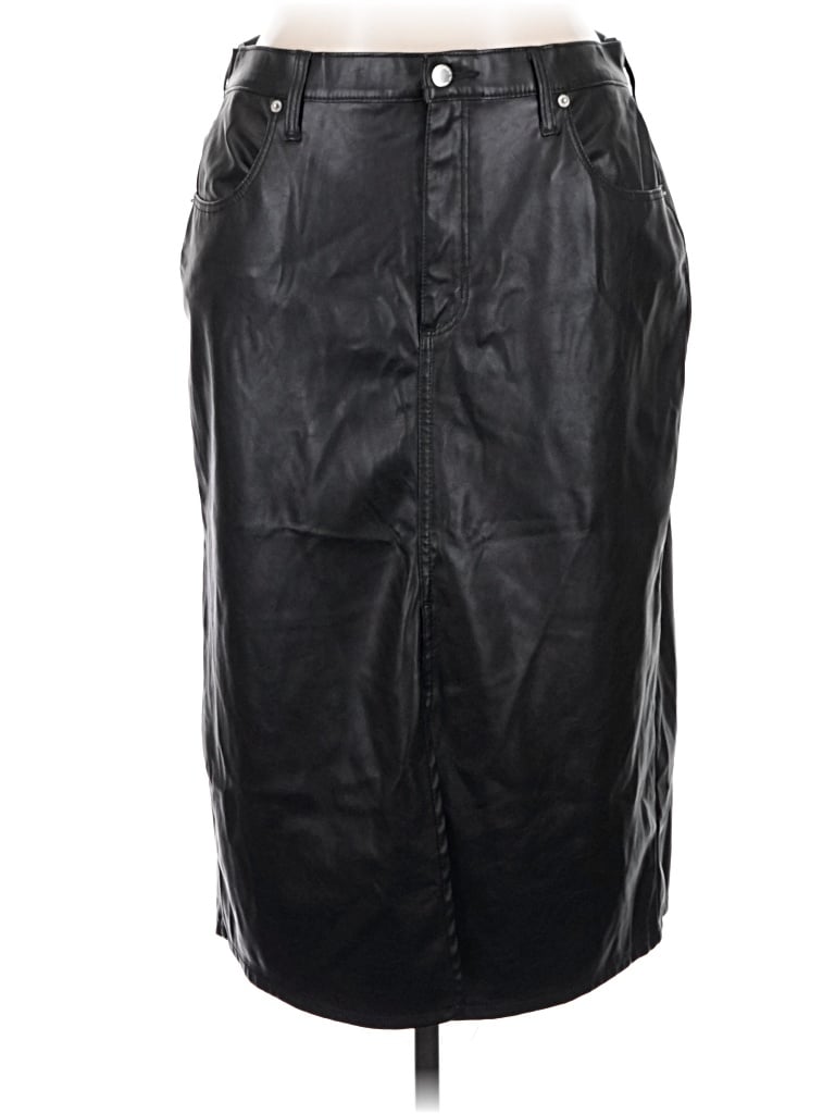 Pre-owned Universal Thread Faux Leather Skirt In Black