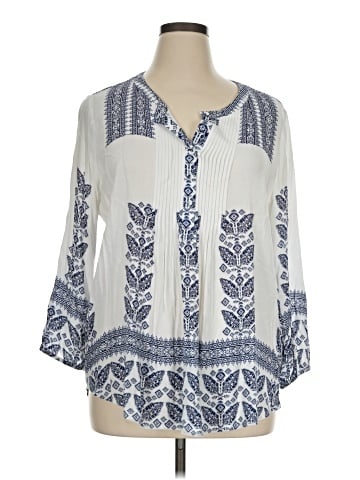 Pale Sky 3/4 Sleeve Blouse (view 1)