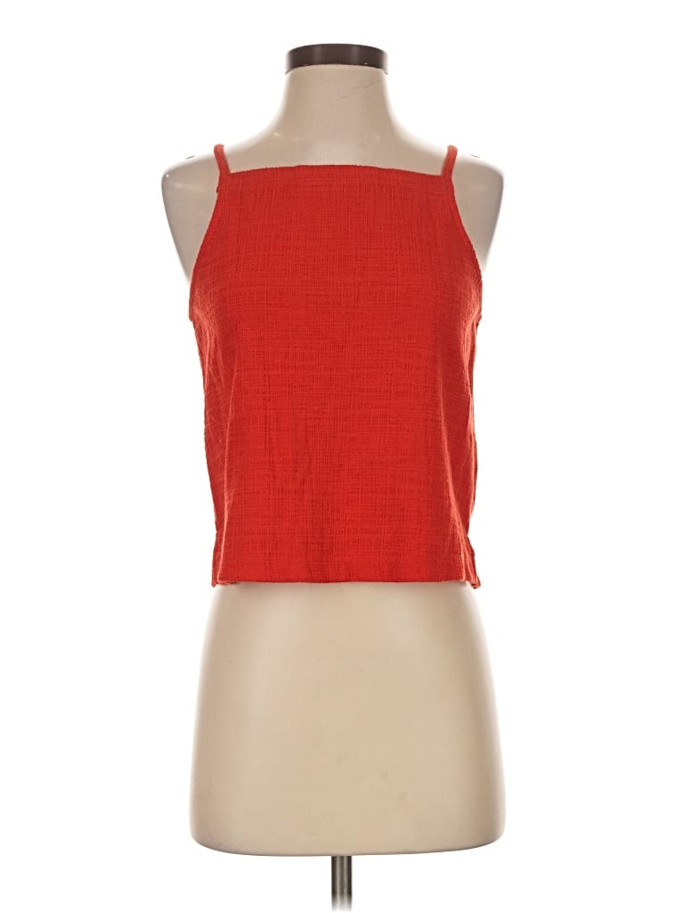Pre-owned Texture & Thread Madewell Tank Top Red Halter Neckline Tops