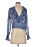 Zara 100% Polyester Blue Long Sleeve Blouse Size XS - photo 1