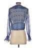 Zara 100% Polyester Blue Long Sleeve Blouse Size XS - photo 2