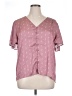 Paige 100% Polyester Pink Short Sleeve Blouse Size XL - photo 1
