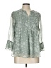Charter Club 100% Polyester Green 3/4 Sleeve Blouse Size L (petite) - photo 1