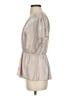 WAYF 100% Polyester Metallic Silver Short Sleeve Blouse Size XS - photo 5