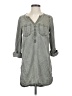 Express 100% Lyocell Gray 3/4 Sleeve Button-Down Shirt Size XS - photo 1