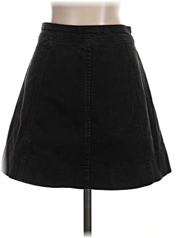 Madewell Metropolis Snap Jean Skirt in Rawley Black (view 2)