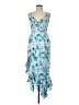 Japna 100% Polyester Floral Blue Cocktail Dress Size M - photo 1