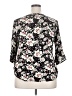 Fun2Fun 100% Rayon Floral Black 3/4 Sleeve Blouse Size 2X - photo 2
