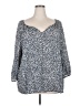Fred David Blue 3/4 Sleeve Blouse Size 2X - photo 1