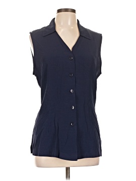 Kathie Lee Sleeveless Button Down Shirt
