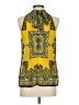 Cache 100% Polyester Yellow Sleeveless Blouse Size S - photo 2