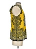 Cache 100% Polyester Yellow Sleeveless Blouse Size S - photo 4