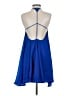 AaKaa 100% Polyester Solid Blue Cocktail Dress Size S - photo 2