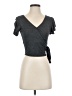 Caution to the Wind Gray Short Sleeve Top Size S - photo 1