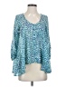 Material Girl 100% Polyester Teal 3/4 Sleeve Blouse Size S - photo 1