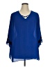 Catherines 100% Polyester Blue 3/4 Sleeve Blouse Size 1X - photo 1
