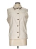 TanJay Ivory Sleeveless Button-Down Shirt Size 12 - photo 1