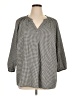 Croft & Barrow Houndstooth Gray 3/4 Sleeve Blouse Size 1X - photo 1