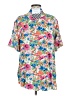 Sandrine Rose 100% Rayon Floral Pink Short Sleeve Blouse Size M - photo 2