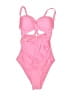 Unbranded Solid Pink One Piece Swimsuit Size S - photo 1