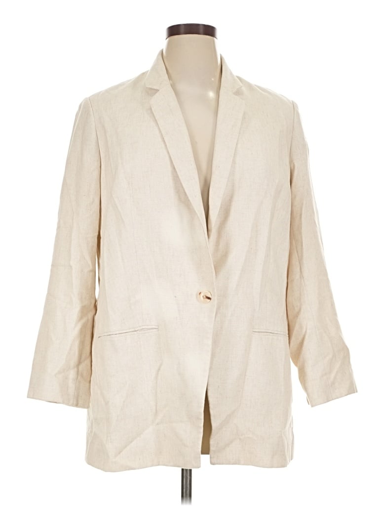 Pre-owned Express Blazer Jacket In Ivory