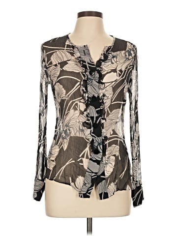 Alfani Long Sleeve Silk Top (view 1)