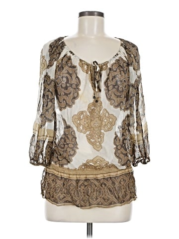 Cache 3/4 Sleeve Silk Top (view 1)