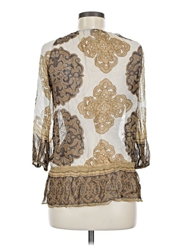 Cache 3/4 Sleeve Silk Top (view 2)