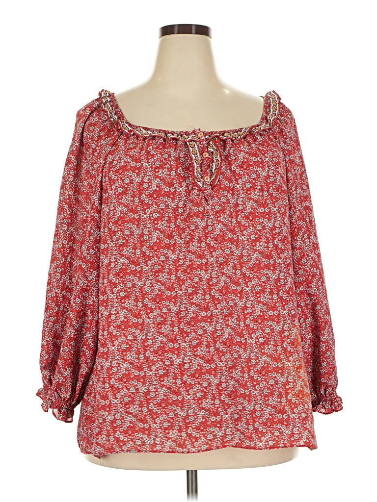 Click to view more detailed imagery on our partner's website Pre-owned Max Studio 3/4 Sleeve Blouse In Red