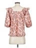 Cleobella 100% Cotton Floral Orange 3/4 Sleeve Blouse Size S - photo 2