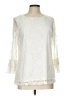 Elle 100% Nylon Ivory 3/4 Sleeve Blouse Size L - photo 1