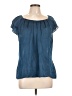 DressBarn 100% Polyester Blue Short Sleeve Blouse Size L - photo 1