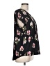 DR2 100% Polyester Floral Black Short Sleeve Blouse Size L - photo 4