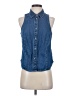 Gap Blue Sleeveless Button-Down Shirt Size S (tall) - photo 1