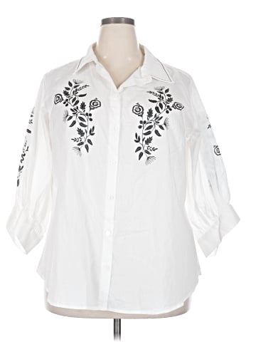 Karen Kane 3/4 Sleeve Button-Down Shirt (view 1)