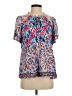 Umgee Blue Short Sleeve Blouse Size S - photo 1