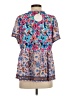 Umgee Blue Short Sleeve Blouse Size S - photo 2