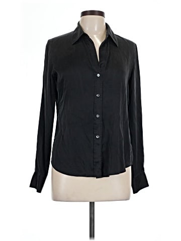 Theory Long Sleeve Silk Top (view 1)