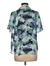 Carlisle 100% Silk Tie-dye Teal Short Sleeve Silk Top Size 6 - photo 2