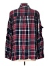 Mud Pie 100% Rayon Plaid Burgundy Long Sleeve Blouse Size L - photo 2